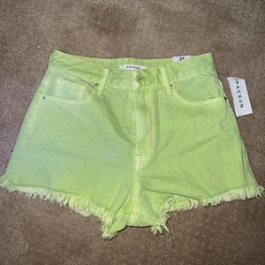 Lime Green Pacsun Festival Jean Shorts